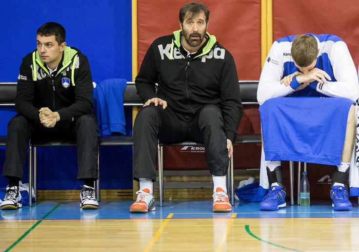 rokometna reprezentanca Slovenija Savdska Arabija Veselin Vujović je bil proti Savdijcem bistveno bolj zadovoljen z drugim polčasom, ko je Slovenija izpeljala serijo hitrih akcij in večkrat vodila za 13 golov. | Foto: Vid Ponikvar