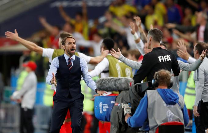 Igra angleških reprezentantov in umirjeno vodenje njihovega selektorja Garetha Southgata navdušuje angleško javnost.  | Foto: Reuters