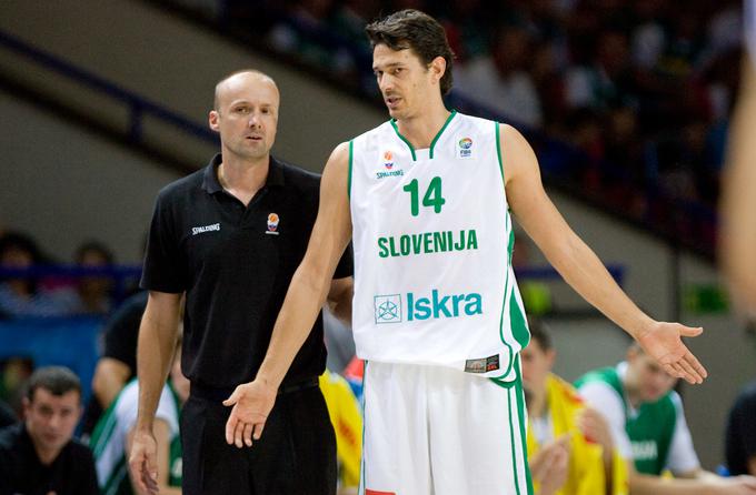 Zdajšnji trener Olimpije Jurica Golemac je bil njegov soigralec in tudi "varovanec" v reprezentanci. | Foto: Vid Ponikvar