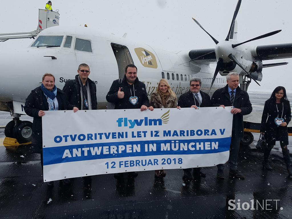 Prvi polet letalskega prevoznika VLM Airlines iz Maribora proti Antwerpnu z vmesnim postankom v Münchnu.