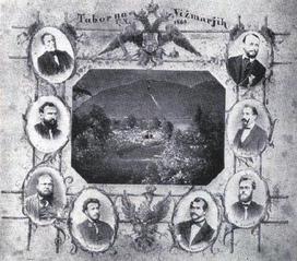 Plakat za tabor v Vižmarjih leta 1869