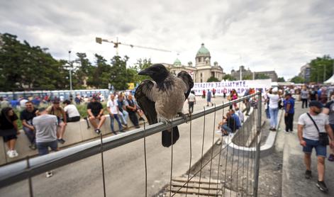 V Beogradu se že zbirajo protestniki, Vučić napoveduje nasilni shod