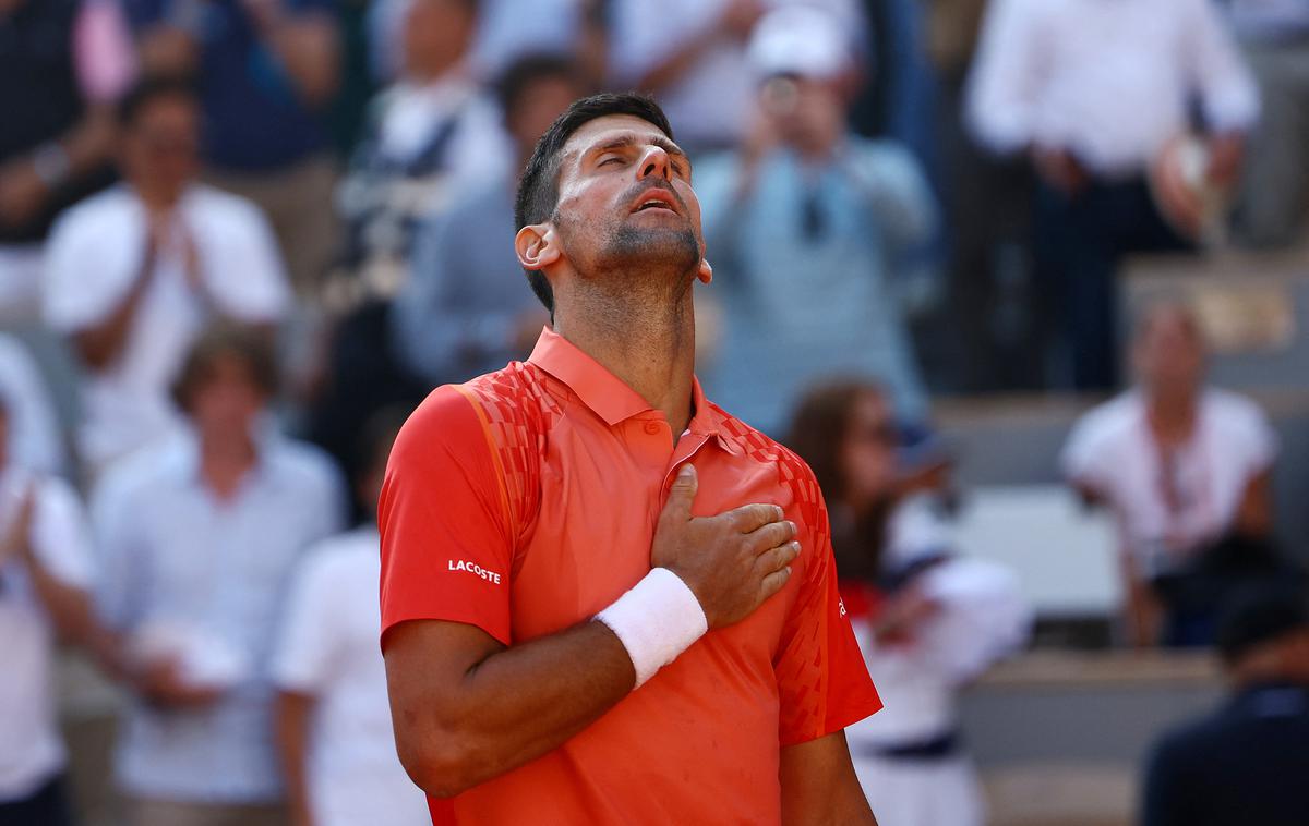 OP Francije Novak Đoković | Đoković se je v prvem nizu znašel v težavah. Po zmagi mu je vidno odleglo. | Foto Reuters