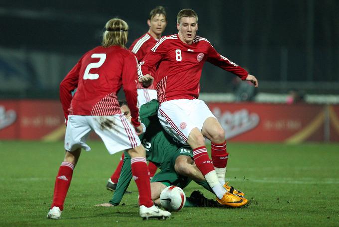 Danski je v Novi Gorici zmago zagotovil Nicklas Bendtner. | Foto: Vid Ponikvar