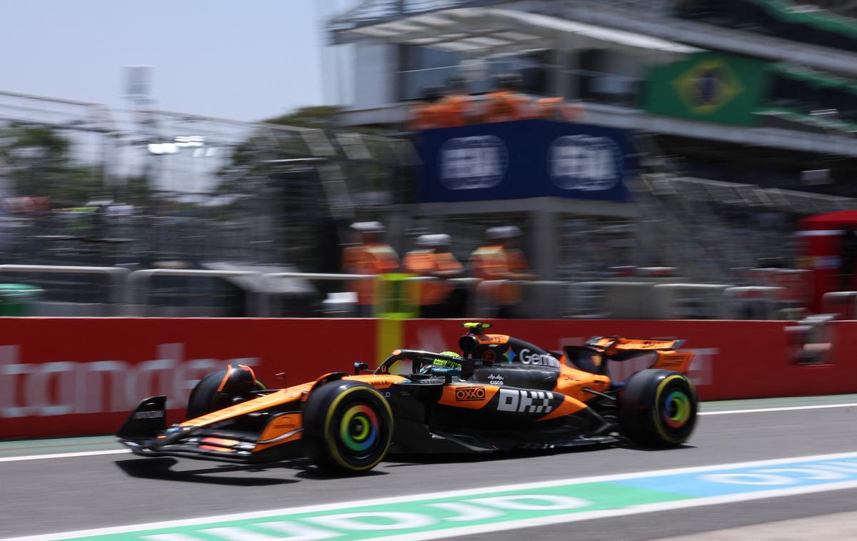 Interlagos Lando Norris McLaren | Lando Norris je v Interlagos prišel kot vodilni v prvenstvu, a le točko pred Oscarjem Piastrijem. | Foto Reuters
