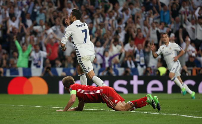 Cristiano Ronaldo je v tej evropski sezoni dosegel sedem golov, od tega jih je kar nekaj zabil Bayernu v četrtfinalu. | Foto: Reuters