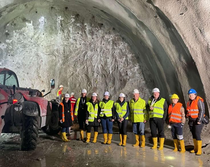Bodoči inženirji gradbeništva v karavanškem predoru. | Foto: Academia, višja strokovna šola