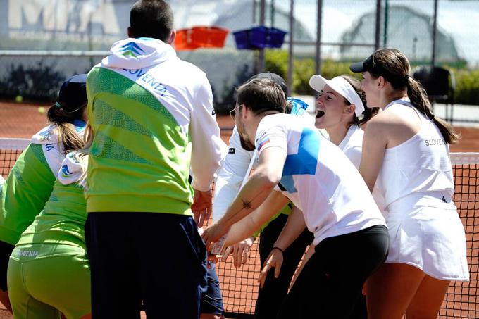 Reprezentanca diha kot eno. To so pokazali tudi na turnirju v Turčiji. | Foto: Teniška zveza Slovenije