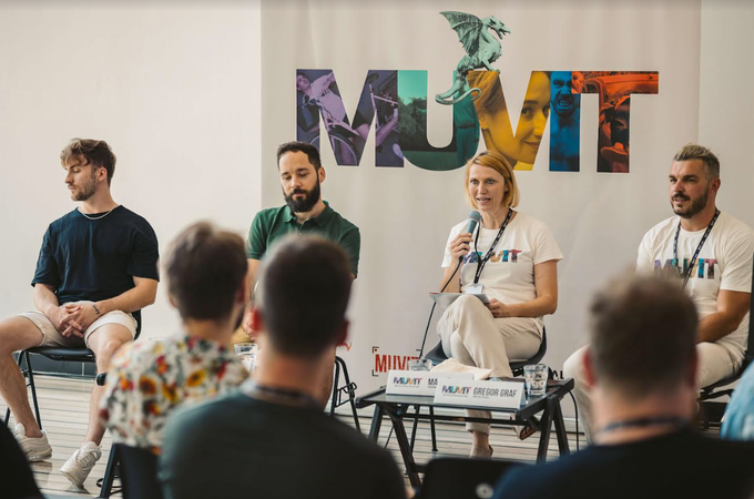 Tiskovna konferenca MUVIT6x60 z organizatorji Majo Šest in Gregorjem Gralom ter gostoma Luko Štiglom in Žigom Kukovičičem | Foto: MUVIT/6x60