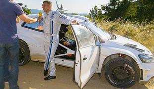 Nemški nogometni reprezentant Podolski v dirkalnem VW polu WRC