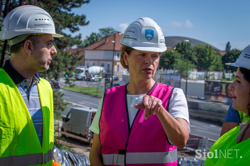 Gradbišče nadomestnega železniškega nadvoza na Dunajski