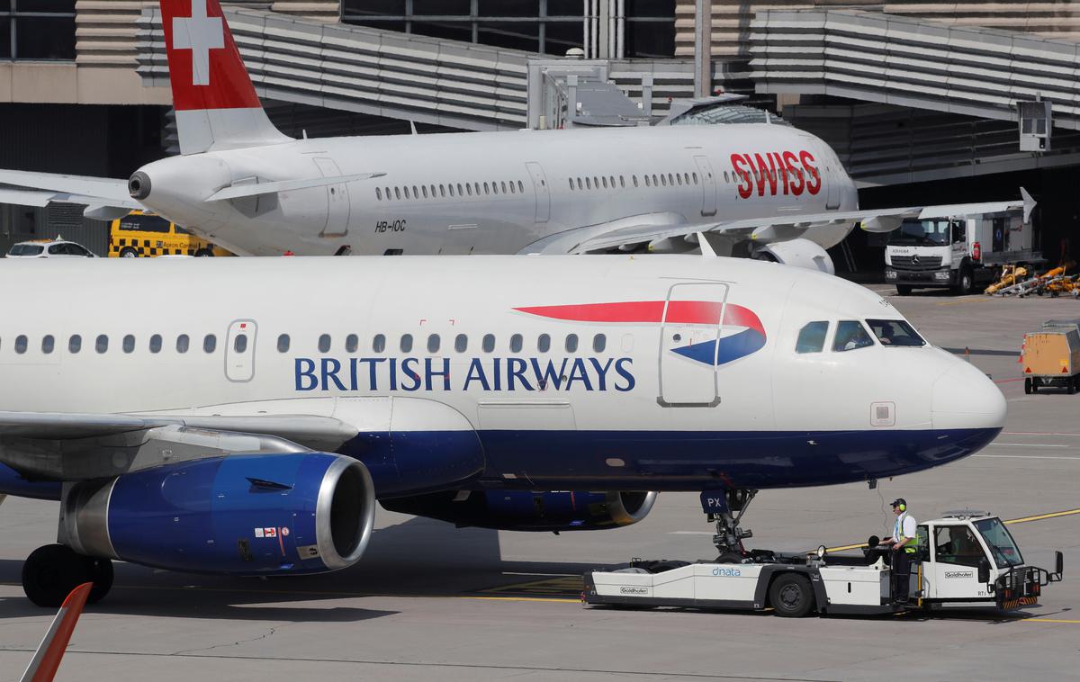 British Airways | Trije letalski prevozniki, med njimi tudi British Airways, bodo zahtevali sodno presojo ukrepa o obvezni 14-dnevni karanteni za vse prihode v Združeno kraljestvo, ki je začel veljati 15. junija. | Foto Reuters