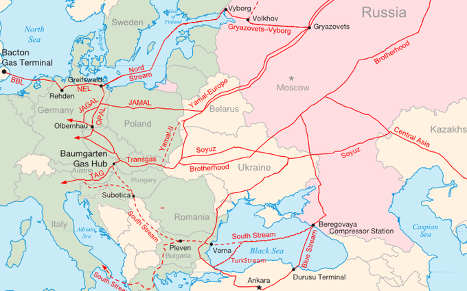 Ruski plinovodi, prek katerih se oskrbuje tudi Evropska unija | Foto: Wikimedia Commons/Samuel Bailey