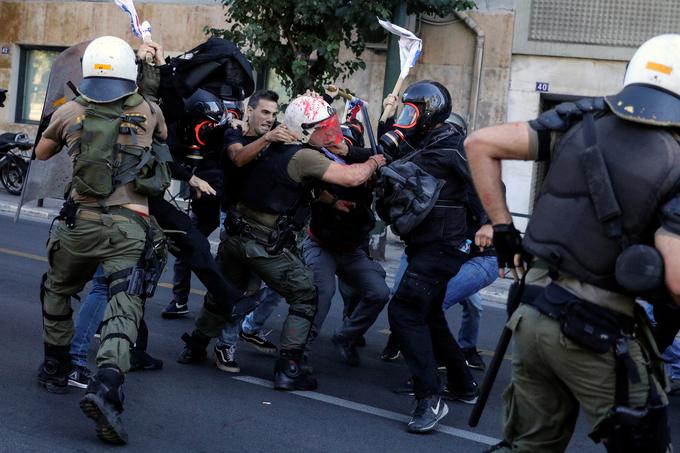 Med Pompeovim obiskom v Grčiji so v Atenah izbruhnili tudi protesti. | Foto: Reuters
