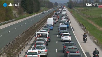 Nov dan, novi zastoji na slovenskih cestah