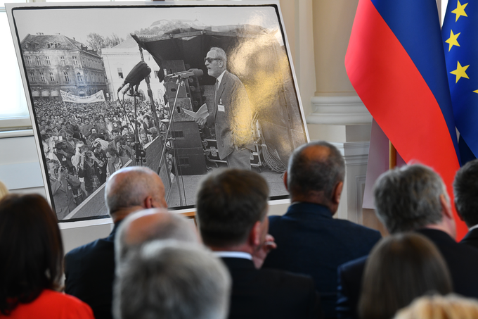 Srečanje ob 30. obletnici branja Majniške deklaracije je potekalo v predsedniški palači. | Foto: STA ,