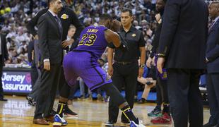 Lakersi kljub Jamesovi poškodbi boljši od prvakov