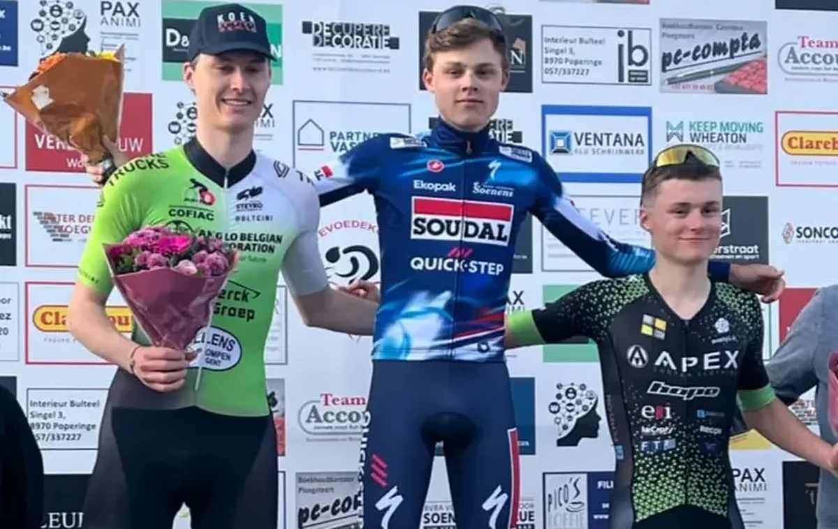 Gal Stare | 16-letni slovenski kolesar Gal Stare je v nedeljo prvič zmagal v dresu svoje nove ekipe Soudal Quick-Step U19.