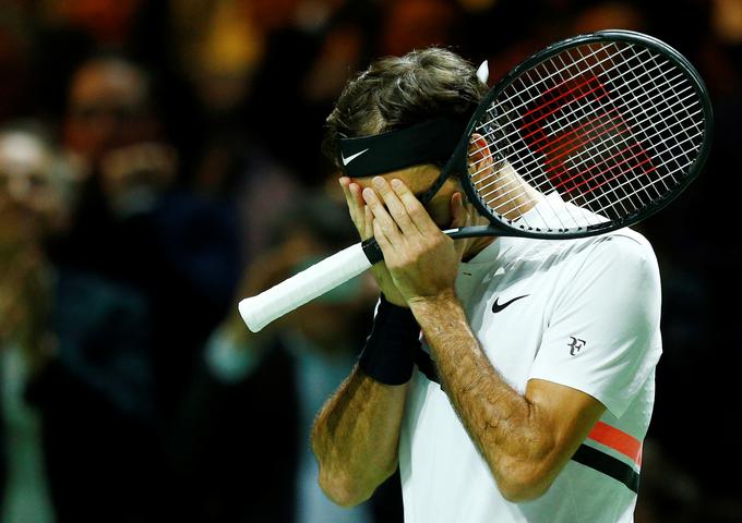 Reakcija Rogerja Federerja po zmagi nad Robinom Haasejem, s katero se vrača na prvo mesto lestvice ATP.  | Foto: Reuters