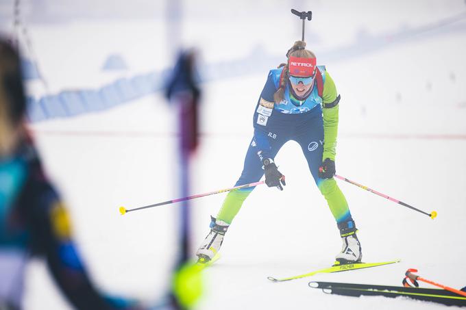 Polona Klemenčič: "Danes je bila zanimiva tekma, na 'nastrelitvi' ni bilo ne megle ne vetra, na tekmi pa je bila vidljivost slabša in sem imela zaradi tega kar nekaj težav." | Foto: Grega Valančič/Sportida