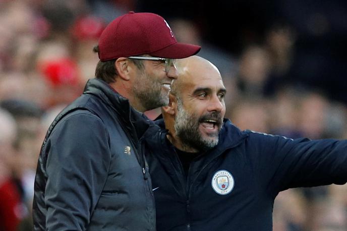 Jurgen Klopp Pep Guardiola | Liverpool in Manchester City sta se razšla brez zadetkov.  | Foto Reuters