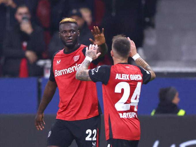 Nigerijec Victor Boniface je odločil zmagovalca na srečanju med Bayerjem in Milanom v Leverkusnu. | Foto: Reuters