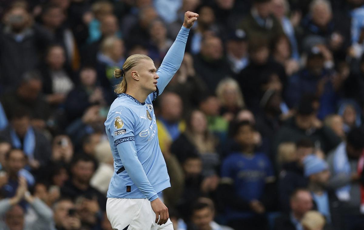 Manchester City  Erling Haaland | Manchester City je z desetim ligaškim golom Erlinga Haalanda povedel že v deveti minuti. | Foto Reuters