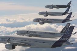 Airbusova zračna akrobacija: eden ob drugim letelo pet novih A350 (video)