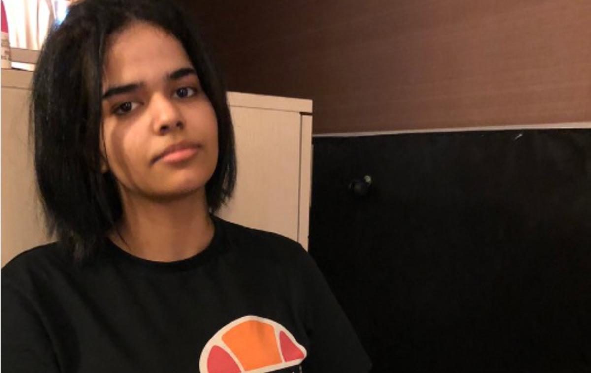 Savdijka Rahaf | Kanada je sprejela 18-letno Savdijko Rahaf Mohamed al Kunun in ji dodelila azil. | Foto posnetek zaslona Twitter