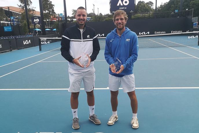 Marino Kegl | Marino Kegl je v igri dvojic z Italijanom Marcom Carretto postal zmagovalec prvenstva v paru z domačinom Glenom Flindellom.  | Foto osebni arhiv Marina Kegla