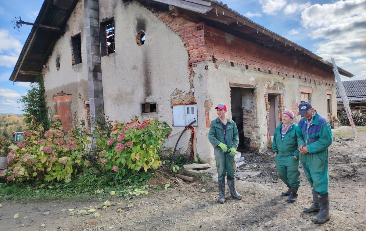 družina Skok iz Zagaja pri Ponikvi | Družini Skok so najprej na pomoč priskočili sosedje in lokalna skupnost, zdaj jim lahko pomagate tudi vi. | Foto Bralec