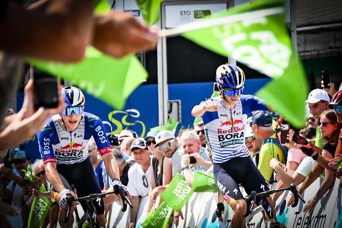 Dirka po Sloveniji 2026 | Florian Lipowitz je upravičil vlogo favorita na kraljevski etapi dirke Po Sloveniji. Njegov moštveni kolega Giulio Pellizzari je bil drugi. | Foto Gal Makše Kovač