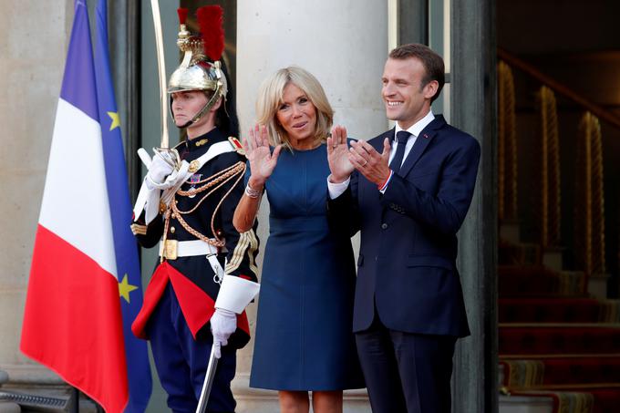 Francoski predsednik Emmanuel Macron z ženo Brigitte | Foto: Reuters