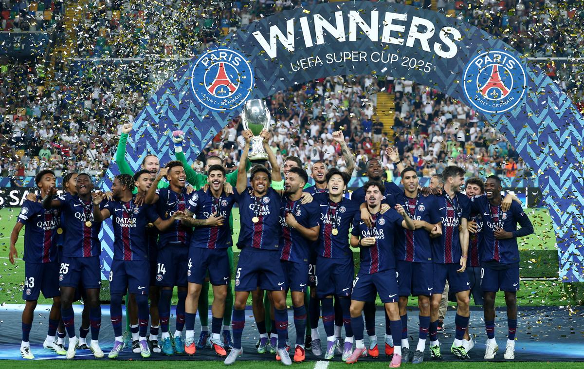 UEFA Supepokal - PSG | PSG je po drami in preobratu osvojil superpokal. | Foto Reuters