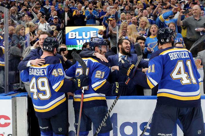 Saint Louis Blues | Hokejisti St. Louisa so se z zmago s 5:1 nad Morskimi psi iz San Joseja uvrstili v veliki finale lige NHL. | Foto Getty Images