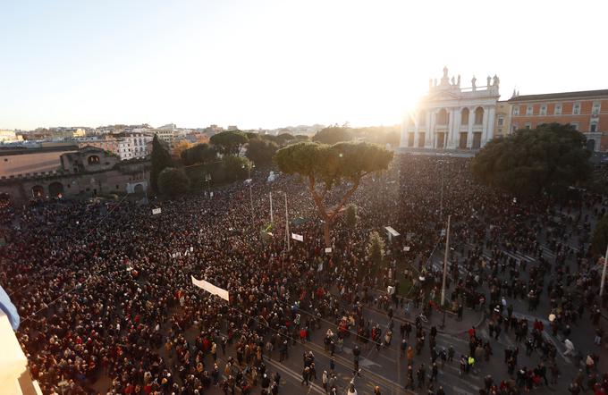 sardine Rim Italija shod protesti | Foto: Reuters