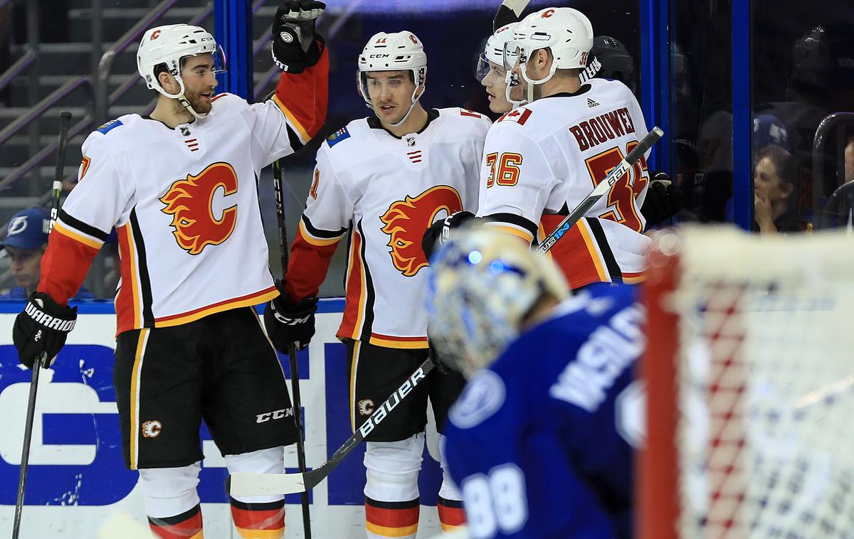 Calgary Flames | Hokejisti Calgary Flames so na drugem mestu zahodne konference. | Foto Getty Images