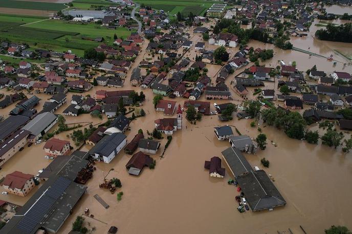Poplave Komenda | V občini je bilo poplavljenih kar 80 odstotkov površine in prizadetih skoraj 800 objektov. | Foto Občina Komenda
