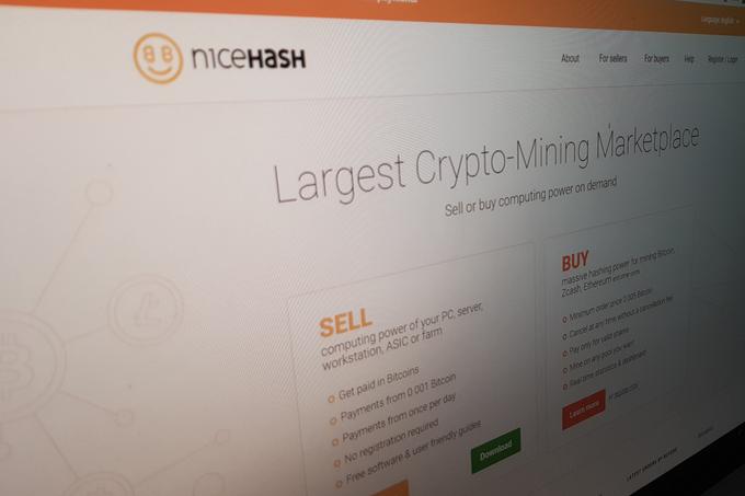 Nicehash ima največjo platformo, na kateri se trguje z rudarsko močjo - to pomeni, da lahko uporabniki drugim plačajo za to, da lahko z njihovimi računalniki na daljavo pridobivajo kriptovalute.  | Foto: Matic Tomšič