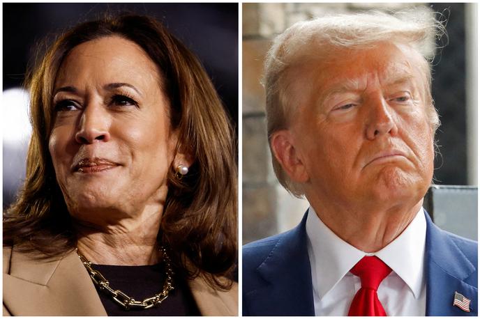 Kamala Harris, Donald Trump | Tekma med kandidatoma za predsednika ZDA se bo odvijala do zadnjega, saj je v tem trenutku več ključnih držav še vedno neodločenih. Predčasno je že glasovalo več kot 77,6 milijona ljudi, kar predstavlja skoraj polovico vseh oddanih glasovnic leta 2020. | Foto Reuters