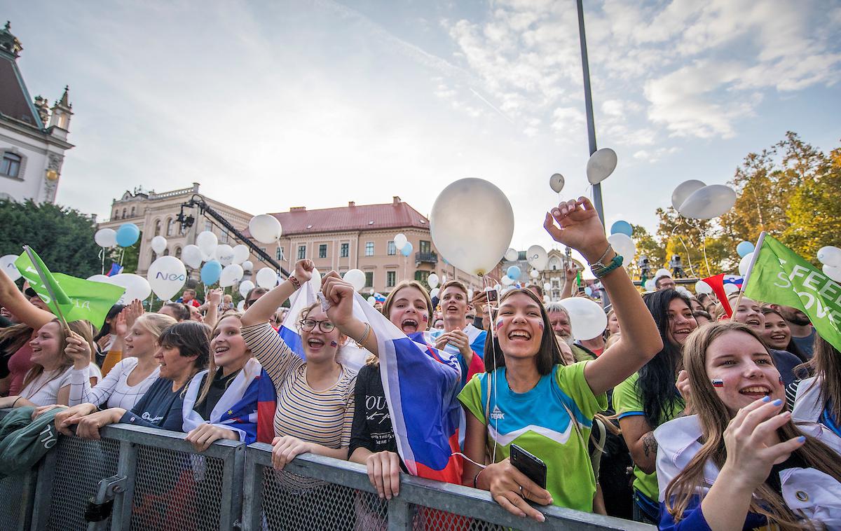 Slovenija odbojka sprejem | Nepozaben sprejem srebrnih odbojkarjev leta 2019 na Kongresnem trgu v Ljubljani. | Foto Urban Meglič/Sportida