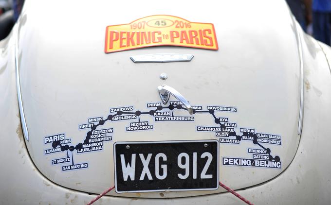 Osnovni zemljevid 35-dnevnega avtomobilskega potovanja iz Pekinga proti Parizu. | Foto: 