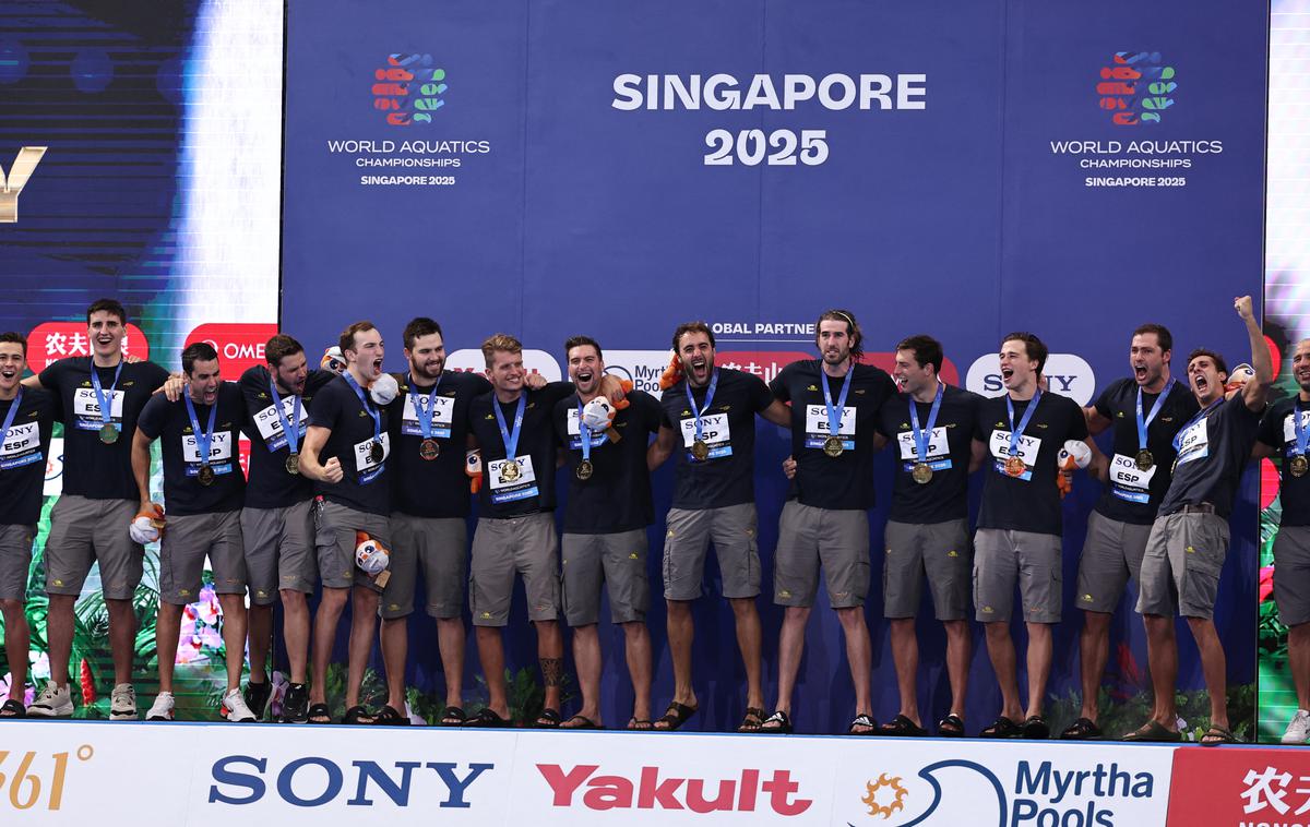 vaterpolo Španija SP Singapur | Španci so osvojili četrti naslov svetovnih prvakov. | Foto Reuters