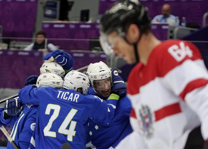 Hokejisti Slovenije so v boju za četrtfinale pomendrali Avstrijce. | Foto: Reuters