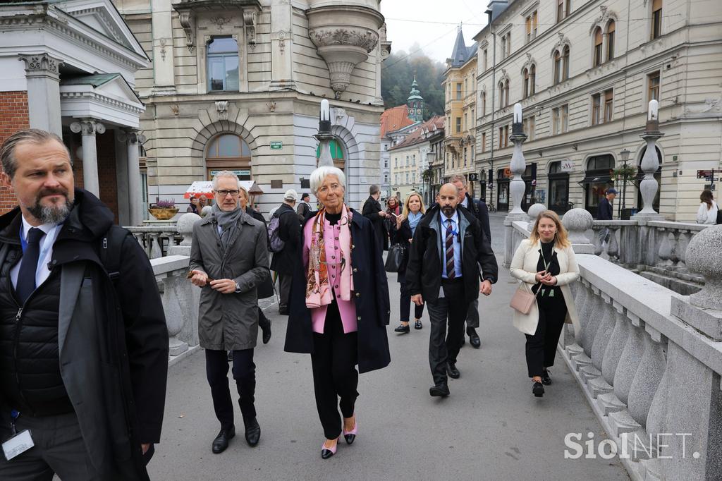 Christine Lagarde na obisku ljubljanske tržnice