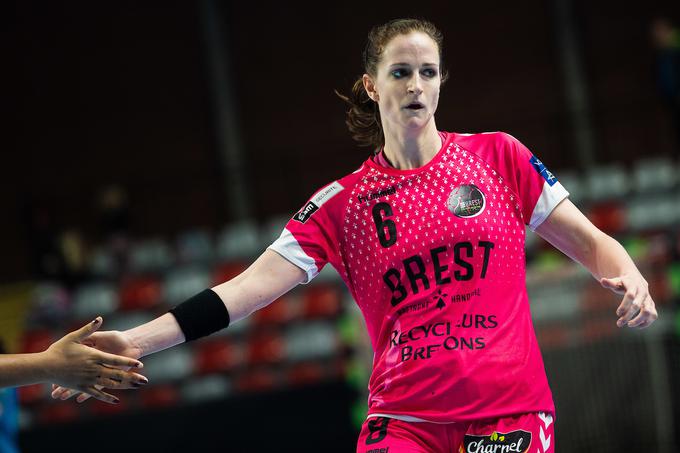 Ana Gros je z Brestom prišla do točke na Madžarskem, nase pa opozorila z izjemnim golom. | Foto: Grega Valančič/Sportida