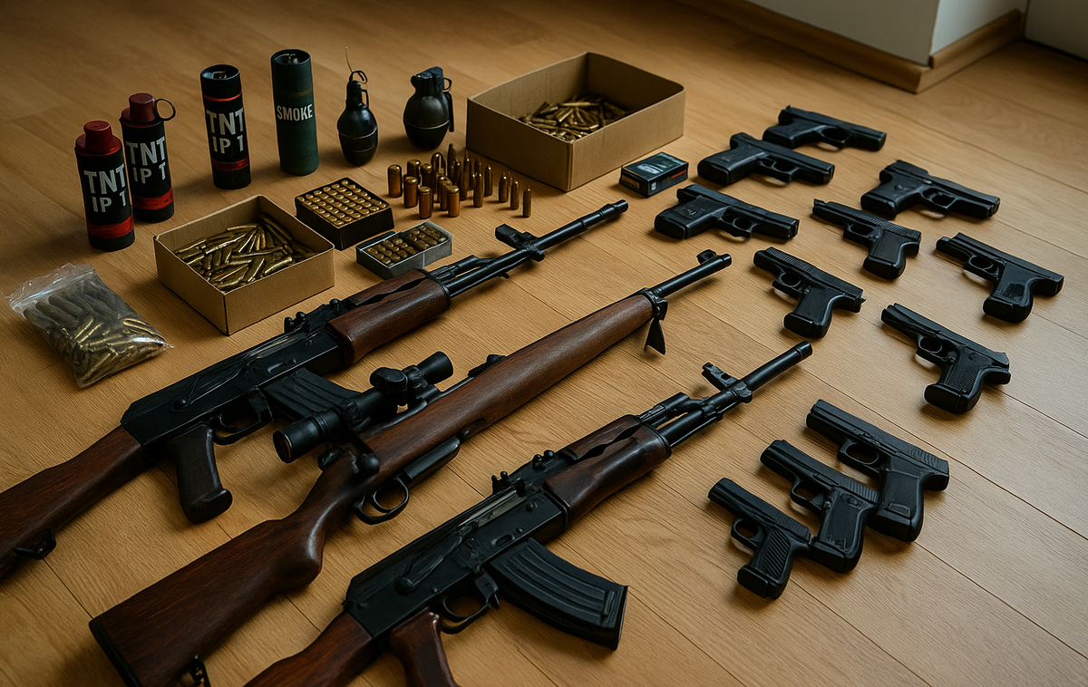 orožje | Predaja nezakonitega orožja brez pravnih posledic bi bila mogoča do 31. januarja prihodnje leto. Policija bi orožje ali strelivo izročila ministrstvu za notranje zadeve. Izročeno orožje oziroma strelivo bi se lahko uničilo, podarilo muzeju ali policiji za izobraževalne namene. | Foto Fotografija je bila ustvarjena s pomočjo umetne inteligence