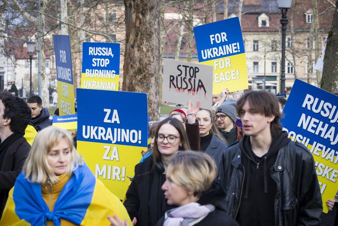 Shod ob tretji obletnici vojne v Ukrajini. Ukrajina. | Foto: Bojan Puhek