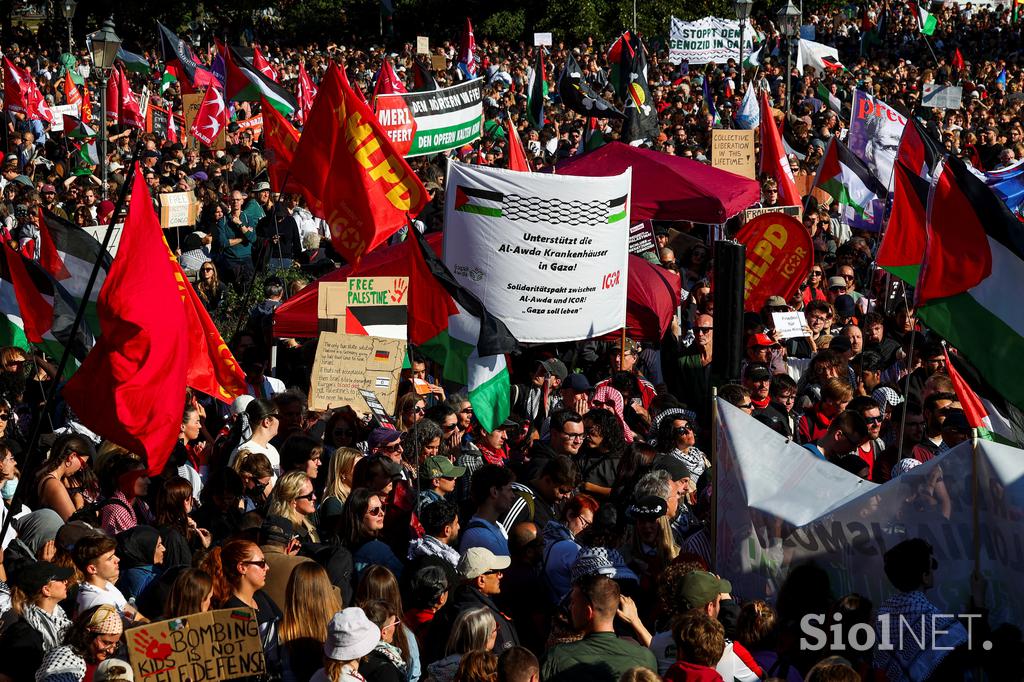 Berlin, protest, protestniki, podpora, Gaza, Palestina