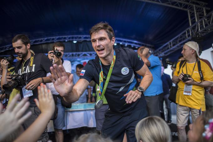 Peter Kauzer sprejem Hrastnik Rio 2016 | Foto: Matej Leskovšek